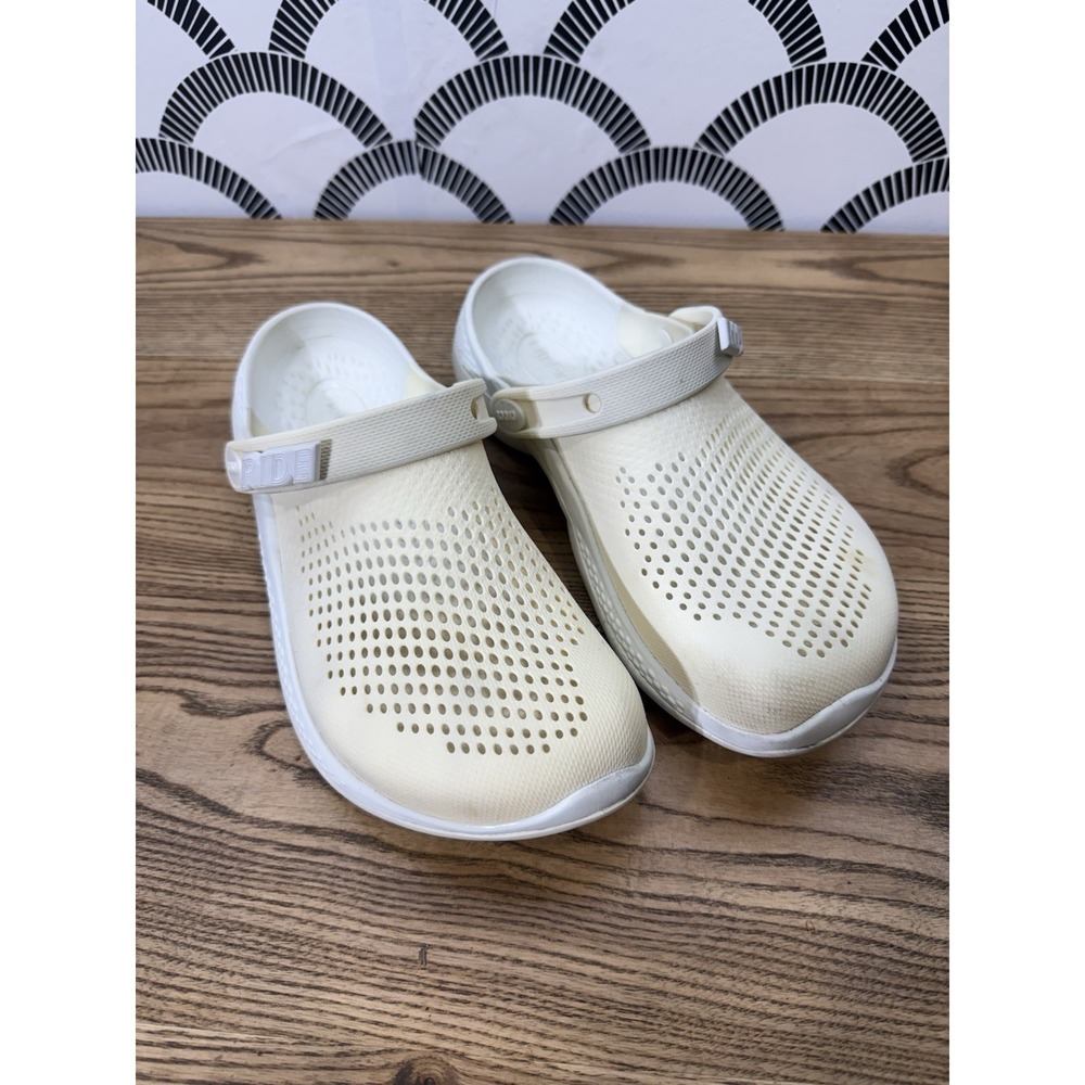 Crocs Unisex LiteRide 360 Clog Sandals M7 W9 Off White Closed Toe Lightweight